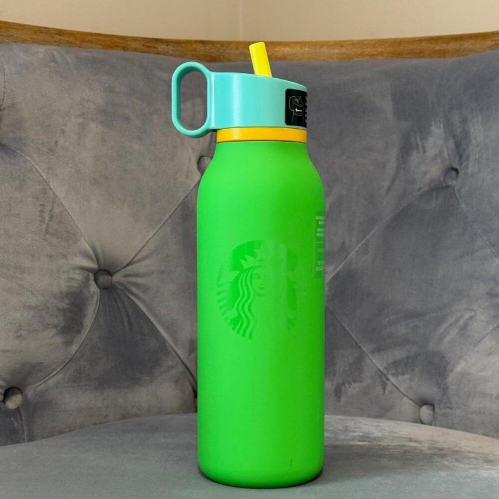Starbucks Green Stainless Steel Vacuum Insulated Water Bottle with Straw, 32 Oz